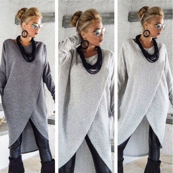 Sleeve Pullover Sweater Dress ...